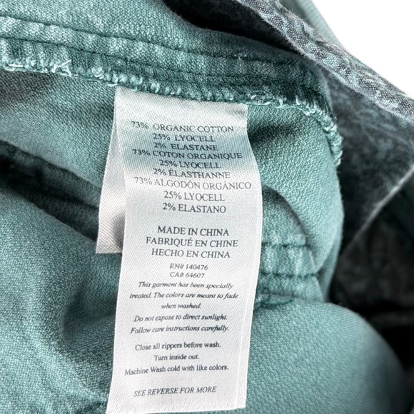 FAHERTY Stretch Corduroy Wide Leg Pants Teal Blue Women's Size 27 Ribbed Boho - Picture 7 of 8